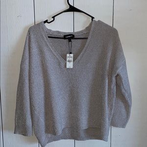 Express Grey Casual Light and Soft Sweater